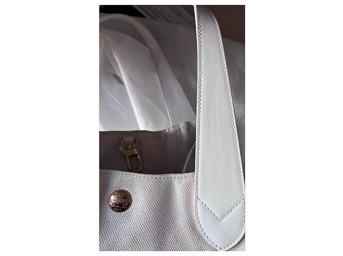Borsa a mano Louis Vuitton Ipanema in cotone bianco - vista 17