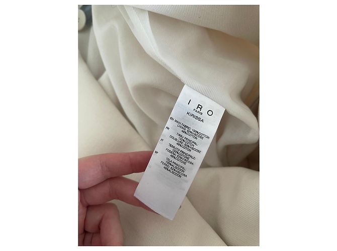 ¡Nuevo abrigo largo IRO en algodón ecru! Crudo - vista 16