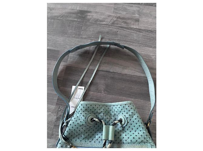 Borsa a secchiello Motocross Pompon in pelle di Balenciaga Blu - vista 11