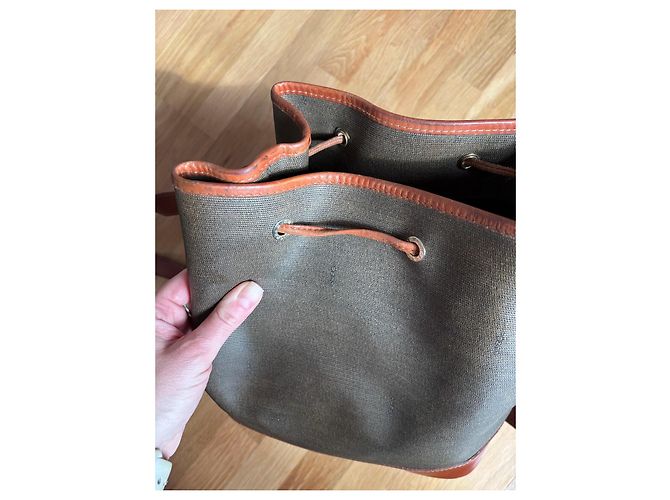 Mon Tresor Borsa a secchiello Fendi Mon Trésor in Tela e Pelle Marrone Grigio - vista 14