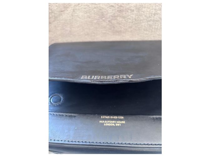 Borsa in pelle nera grigia Burberry Nero - vista 19