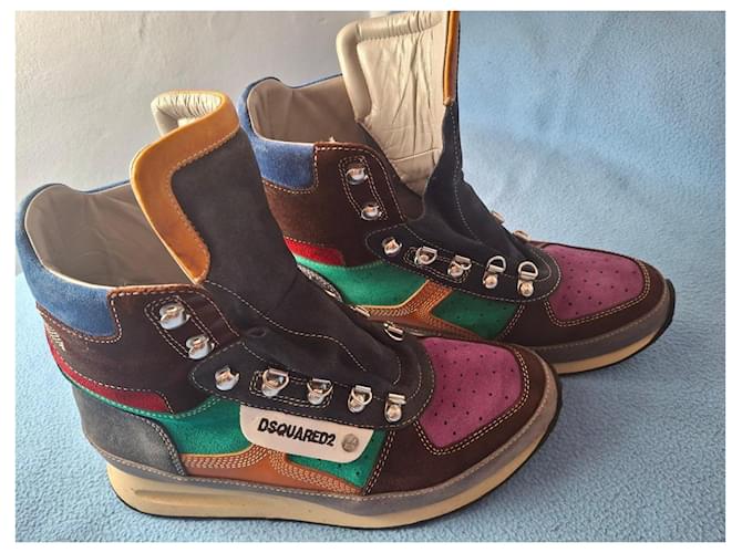 Sneakers multicolori Dsquared2 Marrone Rosso Blu Multicolore Beige Verde Porpora - vista 2