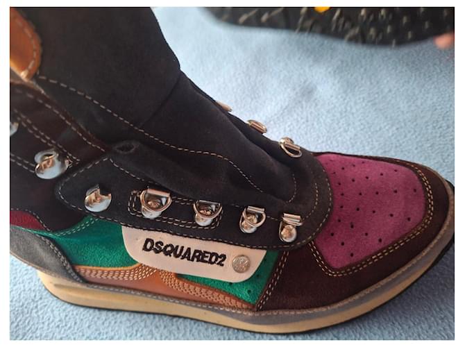 Sneakers multicolori Dsquared2 Marrone Rosso Blu Multicolore Beige Verde Porpora - vista 3