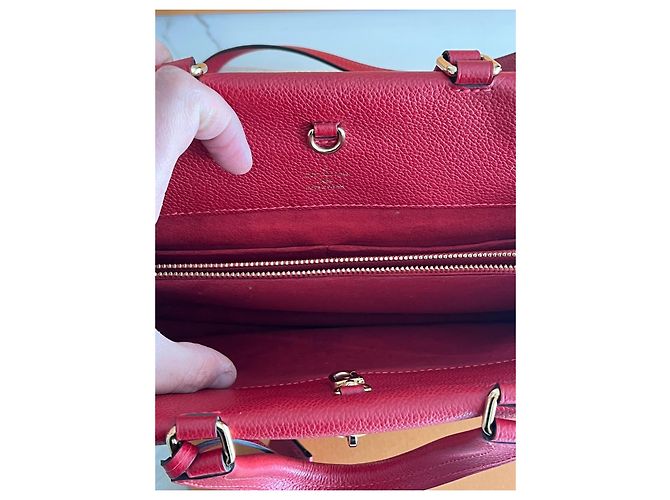 Borsa Louis Vuitton in pelle Monogram e pelle rossa grana Marrone Rosso - vista 2