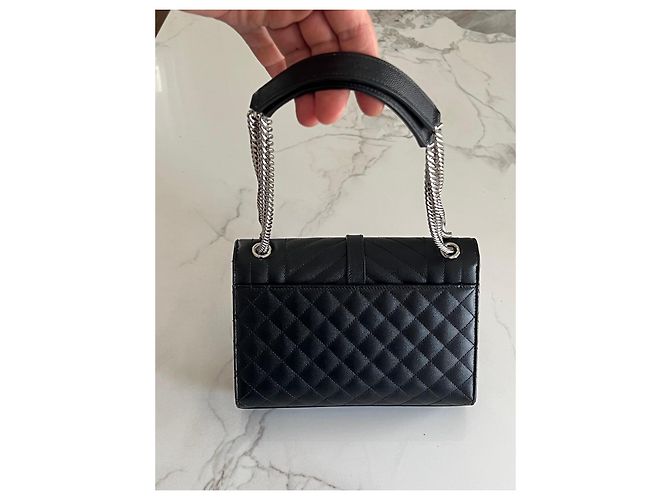 Borsa a tracolla Saint Laurent in pelle nera trapuntata Nero - vista 2