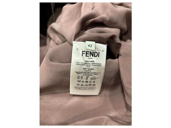 Vestido de jersey marrón Fendi con cinturón de hebilla FF Castaño - vista 4