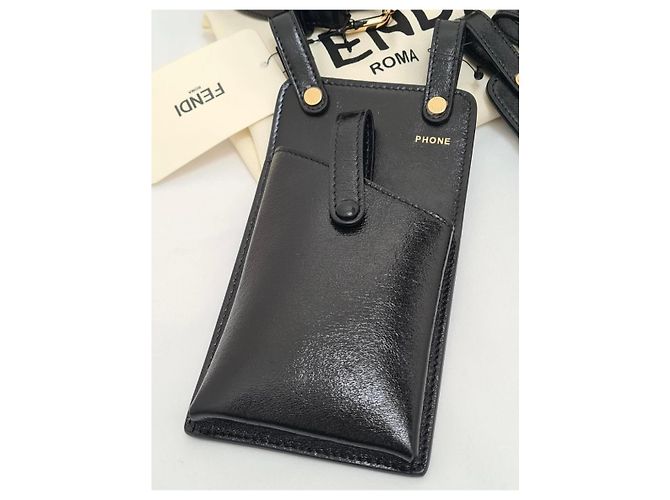Schwarzer Leder-Gürtel von Fendi mit Telefon- und Kartenhaltern - Ansicht 3