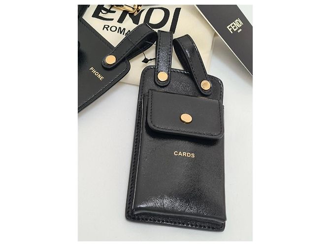 Schwarzer Leder-Gürtel von Fendi mit Telefon- und Kartenhaltern - Ansicht 4