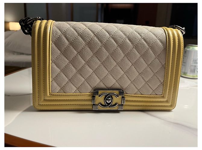 Borsa Chanel Boy Flap in pelle color crema Crudo - vista 6