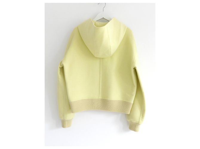 Chaqueta con capucha de cachemira de doble cara amarillo ácido Hermès - vista 2