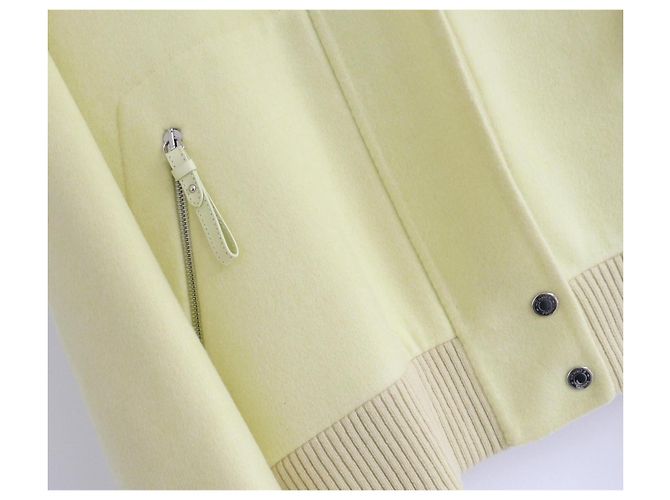 Chaqueta con capucha de cachemira de doble cara amarillo ácido Hermès - vista 3