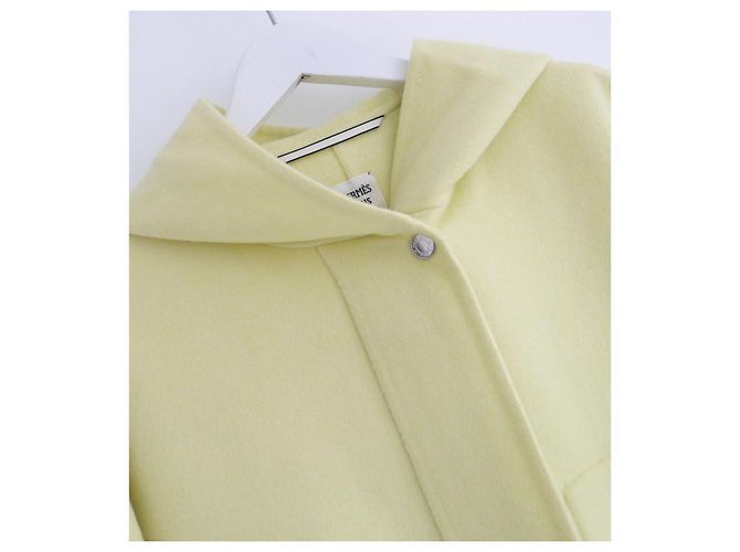 Chaqueta con capucha de cachemira de doble cara amarillo ácido Hermès - vista 4