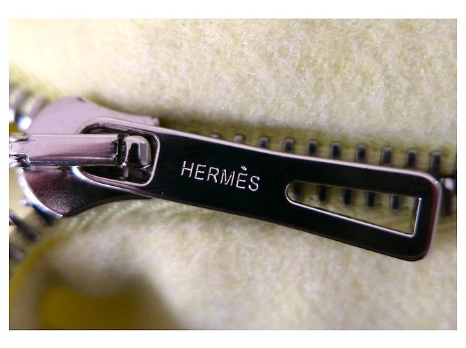 Chaqueta con capucha de cachemira de doble cara amarillo ácido Hermès - vista 5