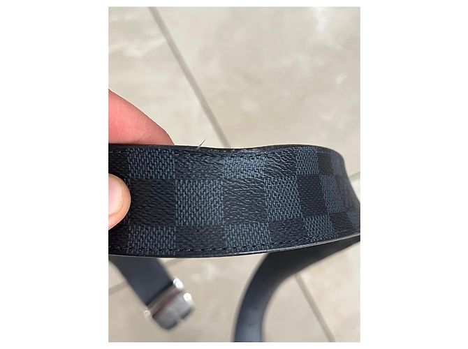 Cintura Louis Vuitton Damier Graphite Nero - vista 5