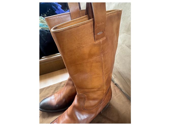Botas altas de cuero Gucci Castaño - vista 4
