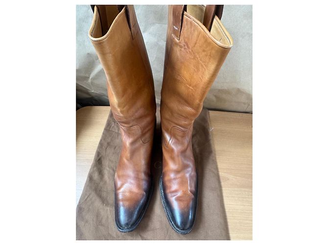 Botas altas de cuero Gucci Castaño - vista 5