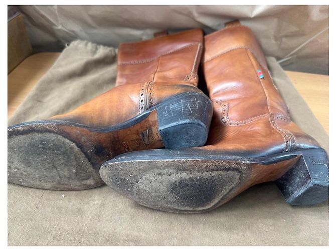Botas altas de cuero marrón Gucci Castaño - vista 2