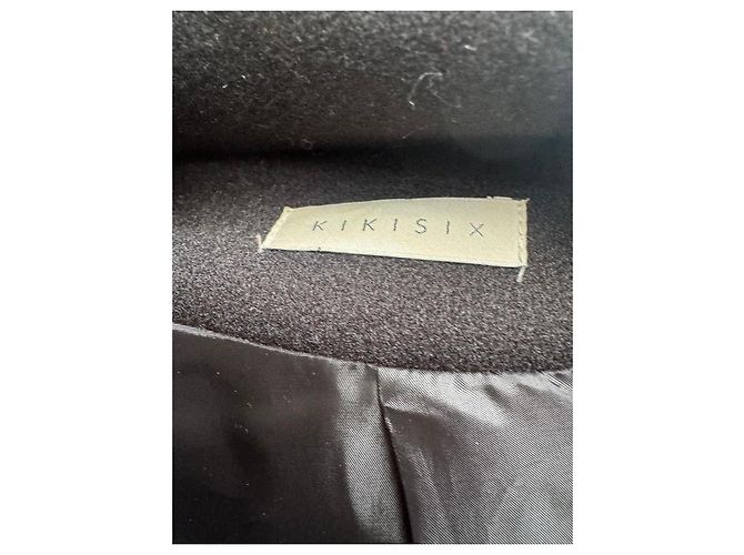 Autre Marque Abrigo KIKISIX de lana negra con cinturón Negro - vista 2