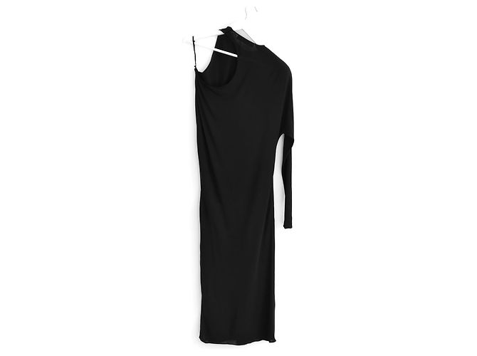 Versace Drapiertes Kleid mit einem Ärmel Schwarz - Ansicht 5