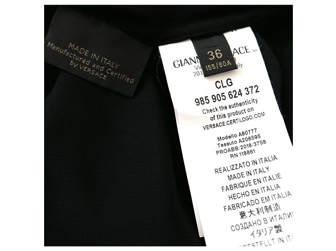 Versace Drapiertes Kleid mit einem Ärmel Schwarz - Ansicht 7