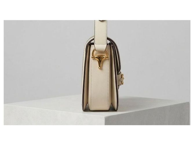 Gucci Horsebit 1955 Pelle Bianca con Tela GG Supreme - vista 4