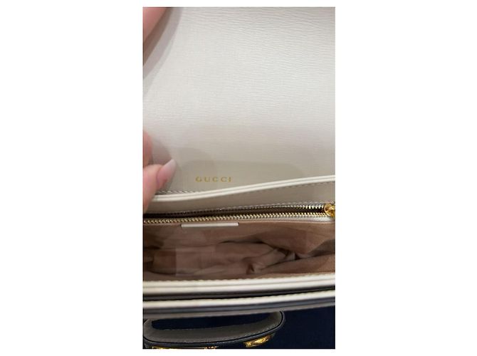 Gucci Horsebit 1955 Pelle Bianca con Tela GG Supreme - vista 6