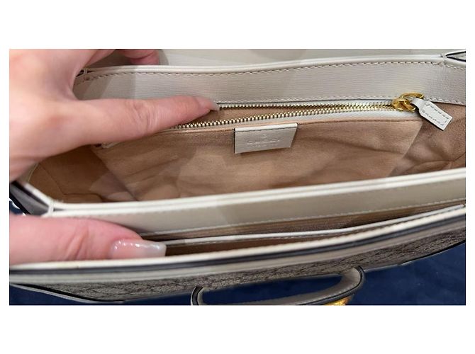Gucci Horsebit 1955 Pelle Bianca con Tela GG Supreme - vista 7