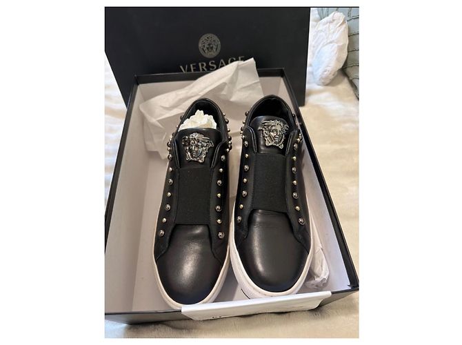 Sneakers Gianni Versace in pelle nera Nero - vista 2