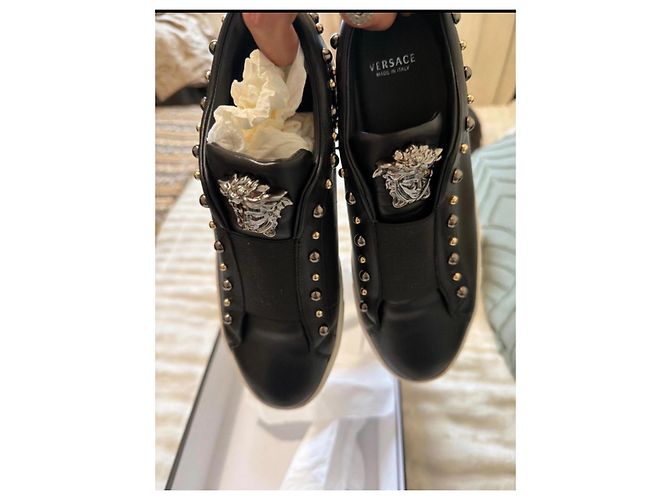 Sneakers Gianni Versace in pelle nera Nero - vista 3