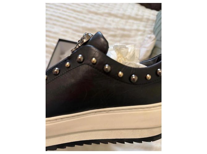 Sneakers Gianni Versace in pelle nera Nero - vista 7