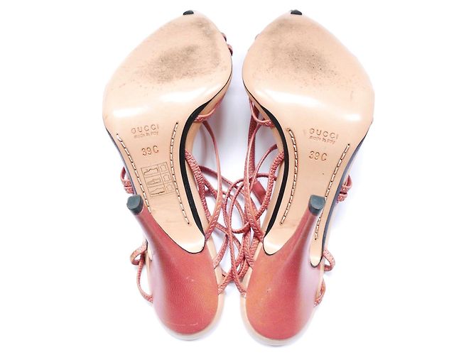 Gucci x Tom Ford Spring 2003 Pointed Sole Pink Multi Strap Sandals - view 5