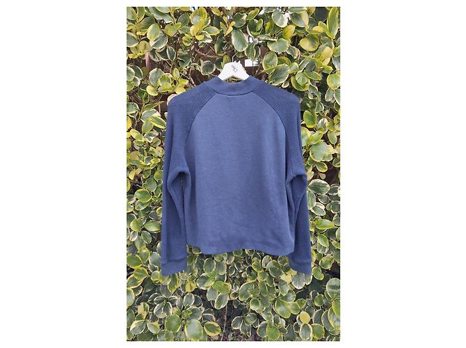 Le coq sportif Felpa blu navy con colletto alto e logo - vista 2