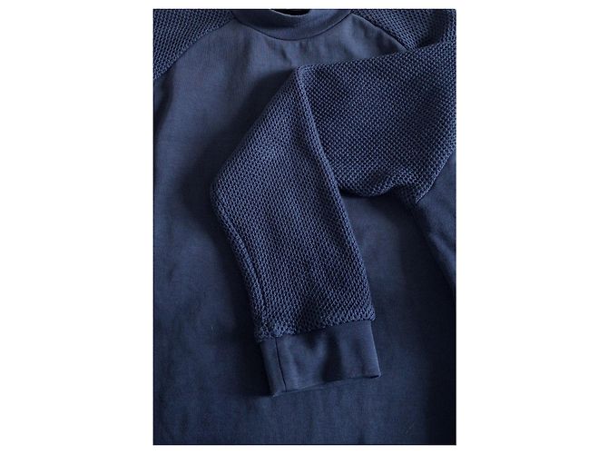 Le coq sportif Felpa blu navy con colletto alto e logo - vista 4