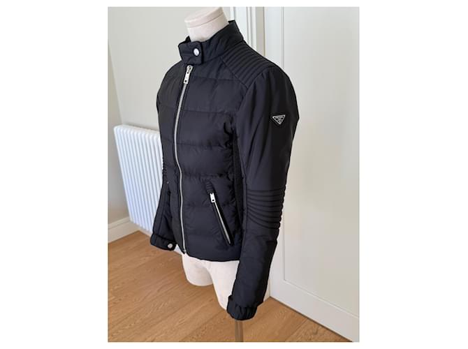 Prada Black Down Jacket Polyester Size 38 - view 3
