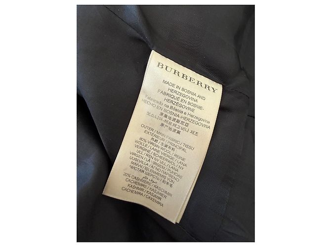 Abrigo Burberry Negro de Lana y Cachemira con Cuello de Piel de Conejo - vista 7