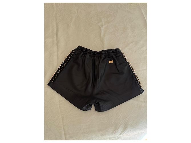Philipp Plein Leder Shorts Schwarz - Ansicht 2