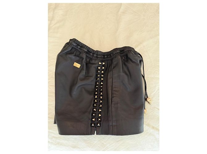 Philipp Plein Leder Shorts Schwarz - Ansicht 3