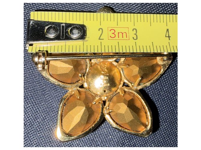 Spilla vintage Yves Saint Laurent "Fiore" – Cristalli e metallo dorato Gold hardware - vista 6