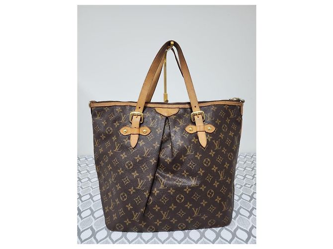 LOUIS VUITTON Borsa a Spalla Monogram Palermo GM Marrone/Beige - vista 15