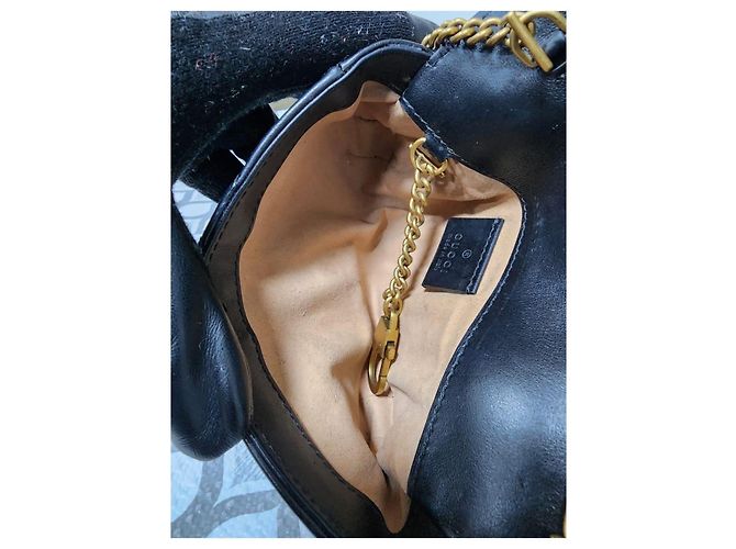Borsa a tracolla super mini GG Marmont di Gucci nera Nero - vista 10
