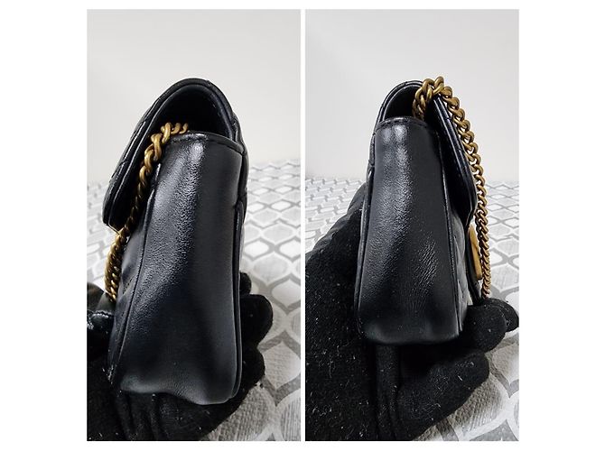 Borsa a tracolla super mini GG Marmont di Gucci nera Nero - vista 5