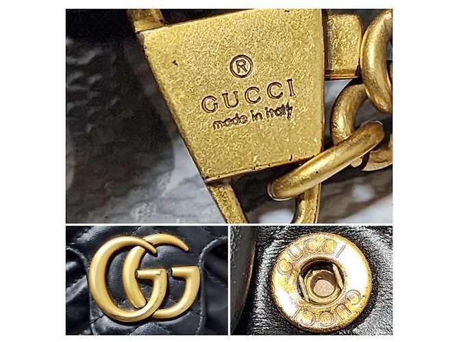 Borsa a tracolla super mini GG Marmont di Gucci nera Nero - vista 8