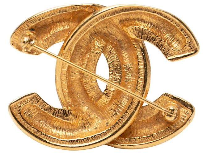 Timeless Chanel Coco Mark Matelassé Logo Brosche Golden - Ansicht 2