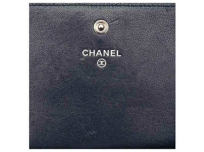 Cartera larga bi-fold Chanel Coco Mark Mademoiselle con cierre giratorio Azul marino - vista 6