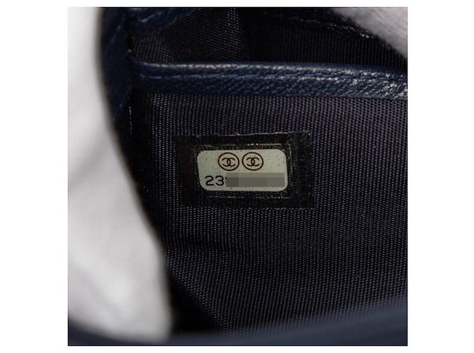Cartera larga bi-fold Chanel Coco Mark Mademoiselle con cierre giratorio Azul marino - vista 7