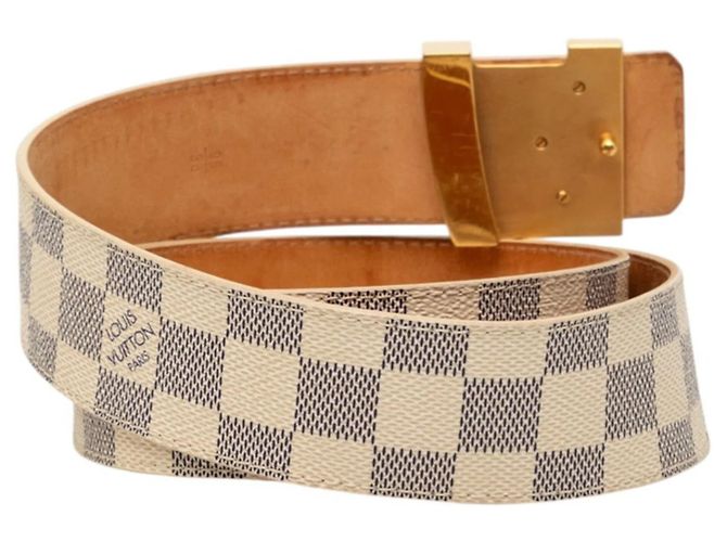 Cintura LV Initials Damier di Louis Vuitton Bianco - vista 3