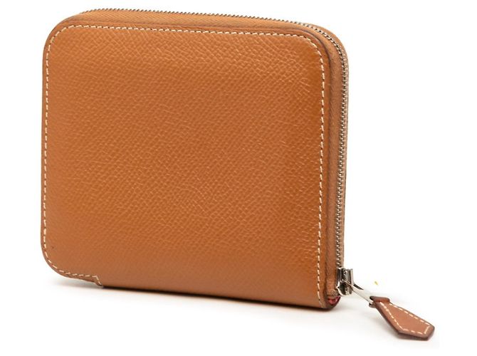 Billetera compacta de seda Azap de Hermès Castaño - vista 2