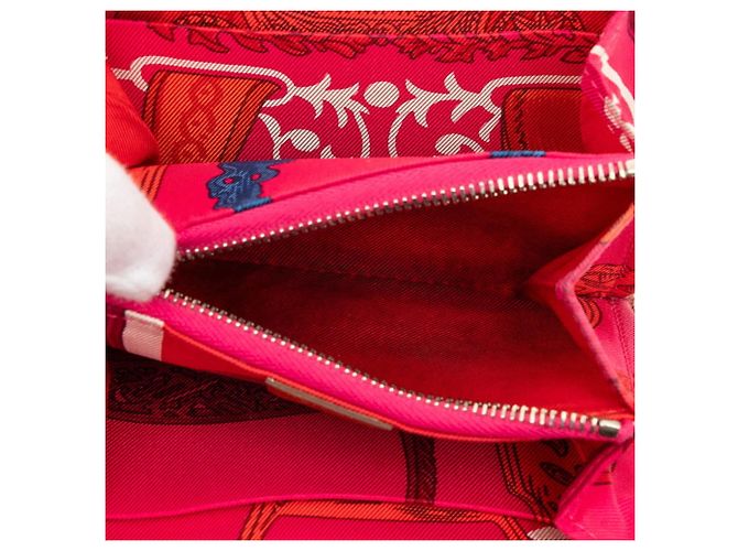 Billetera compacta de seda Azap de Hermès Castaño - vista 4