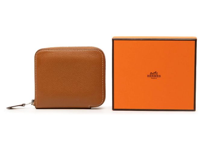 Billetera compacta de seda Azap de Hermès Castaño - vista 7