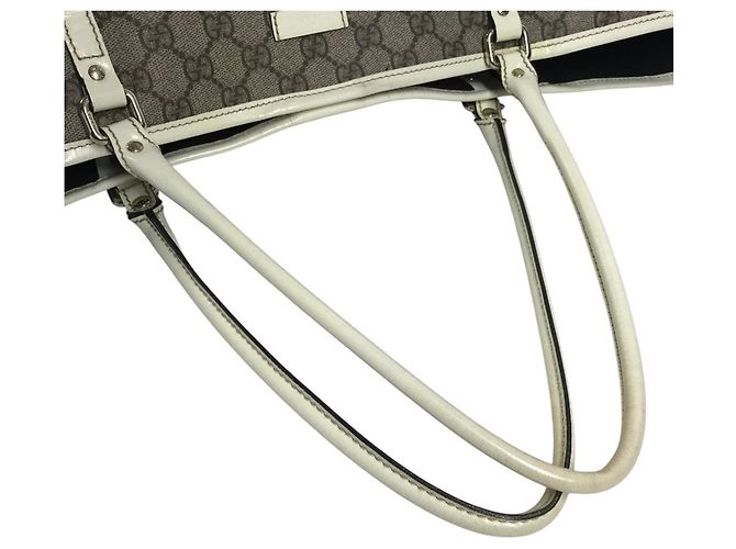 Borsa Tote Gucci 197954 GG Supreme Logo Bianco Beige - vista 10